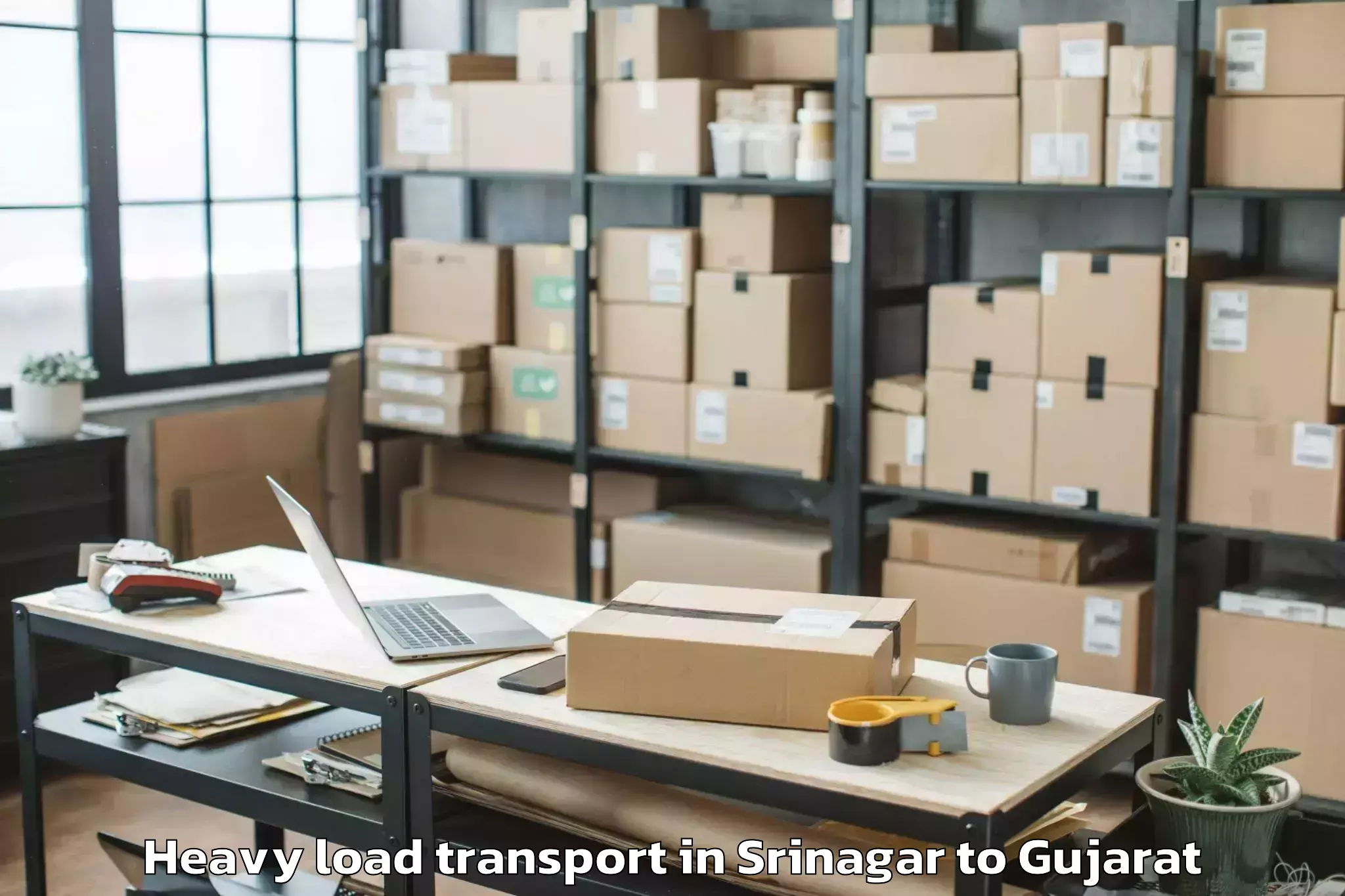 Easy Srinagar to Visavadar Heavy Load Transport Booking